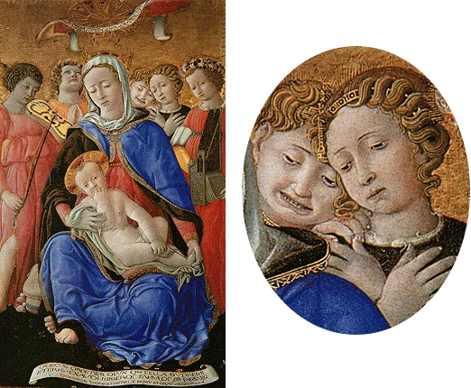 Virgen con el Niño y ángeles músicos, 1443, Domenico di Bartolo