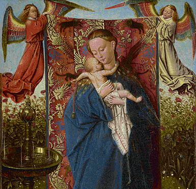 La Vierge à la fontaine, 1439, Jan van Eyck, (Anvers, Koninklijk Museum)