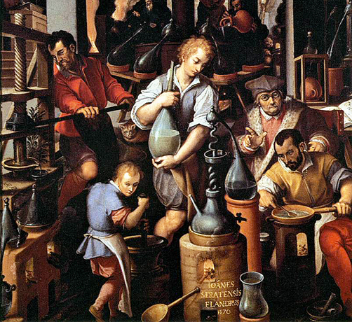 El alquimista, 1570, Giovanni Stradano