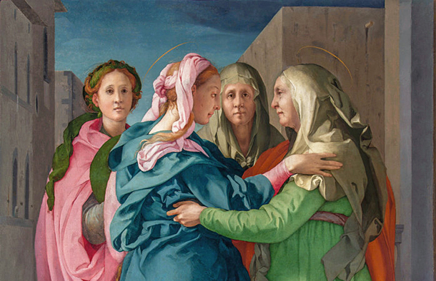 Visitación, detalle, 1528-1529, Pontormo, Carmignano, iglesia parroquial