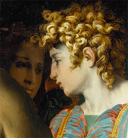 Christ mort soutenu par des anges, Rosso Fiorentino, détail