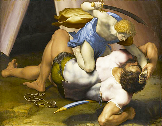 David matando a Goliat, hacia 1555, Daniele da Volterra (París, museo del Louvre)