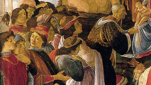 L'Adoration des Mages, portraits Médicis, Sandro Botticelli