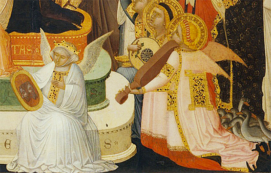 Virgen en Majestad, detalle, Ambrogio Lorenzetti