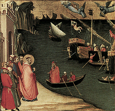Saint Nicolas délivre la ville de Mira de la famine, Ambrogio Lorenzetti