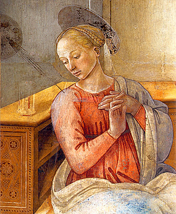 La Anunciación, fresco, 1467-1469, Filippo Lippi