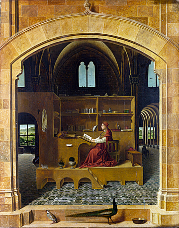 San Jerónimo en su estudio, c. 1460, Antonello da Messina