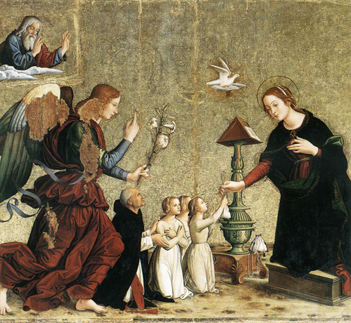 Annonciation avec le donateur Torquemada, 1485, Antoniazzo Romano, Rome, église Santa Maria sopra Minerva