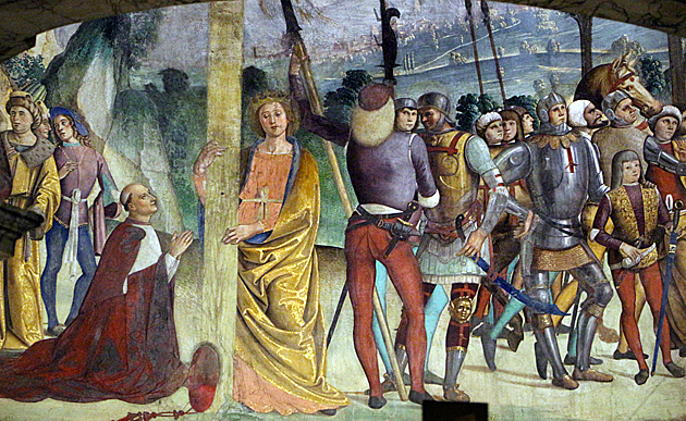 écouverte de la Croix par sainte Hélène, fresque, Antoniazzo Romano et collaborateurs, Rome, basilique Santa Croce in Gerusaleme