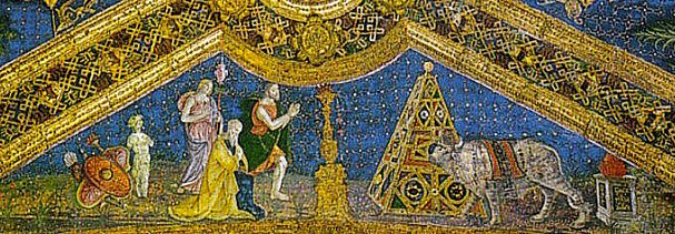 Croisée de la voûte de la Salle des Saints représentant des épisodes du mythe d'Isis et d'Osiris, Pinturicchio, Vatican, Appartements Borgia