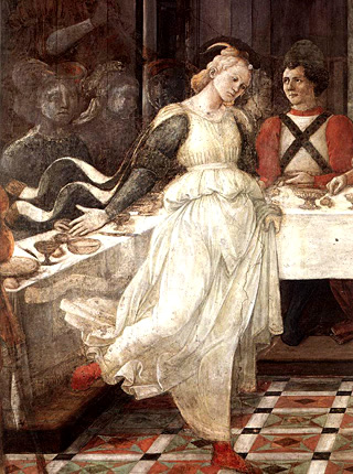 Banquete de Herodes, Filippo Lippi, detalle