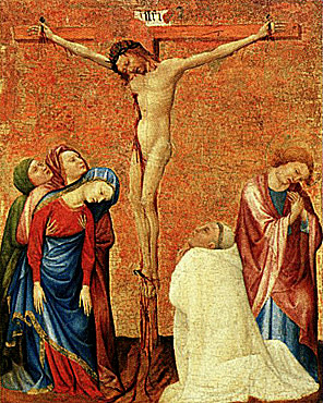 Calvario con un monje cartujo, hacia 1390, Jean de Beaumetz