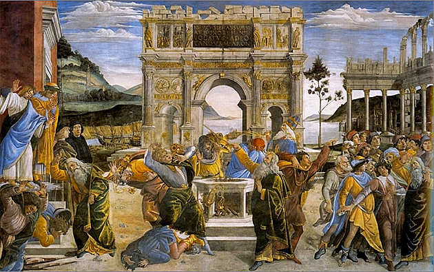 La Punition des rebelles, vers 1482, Sandro Botticelli (Vatican, chapelle Sixtine)