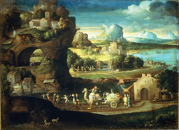 Cortège magique, 1528, attribué à Garofalo ou Girolamo da Carpi, (Rome, Galleria Borghese)