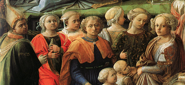 Coronación de la Virgen, Filippo Lippi, detalle