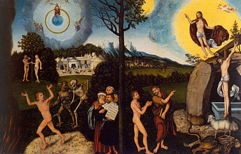 La loi et la Grâce, 1529, Lucas Cranach l'Ancien