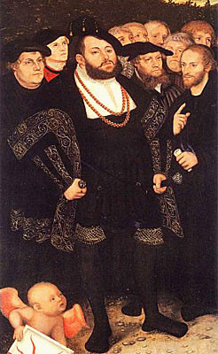 Jean Frédéric de Saxe et les réformateurs, 1543, Lucas Cranach 