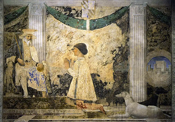 Sigismondo Pandolfo Malatesta ante san Segismondo, Piero della Francesca