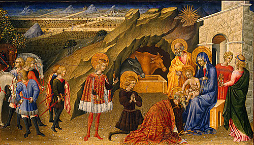 Adoración de los Magos, hacia 1450, Giovanni di Paolo