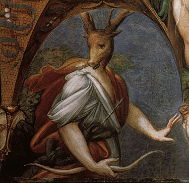 Diana transforma Acteón en un ciervo, Parmigianino, Fontanellato