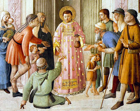 San Lorenzo distribuyendo limosna, 1447-1449, Fra Angelico