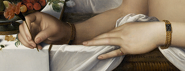 Dama en el baño, detalle, c. 1570 François Clouet