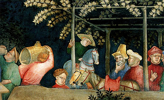 Vida de san Juan Bautista, fresco, 1416, hermanos Salimbeni, detalle