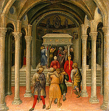 Pèlerins au tombeau de saint Nicolas, 1425, Gentile da Fabriano