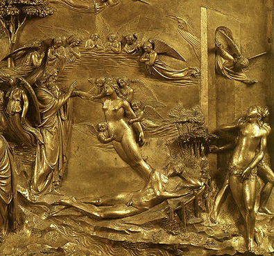 Historia de Adán y Eva, Puerta del Paraíso, 1425-1437, Lorenzo Ghiberti