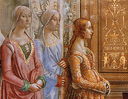 Natividad de la Virgen, Domenico Ghirlandaio, detalle