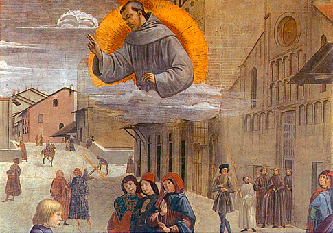 Résurrection de l'enfant, Domenico Ghirlandaio, détail 1