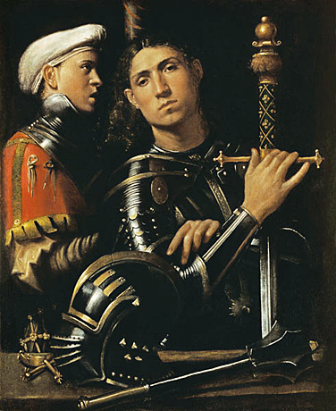 Homme en armure avec son page, 1501-1502, Giorgione Homme en armure avec son page, 1501-1502, Giorgione