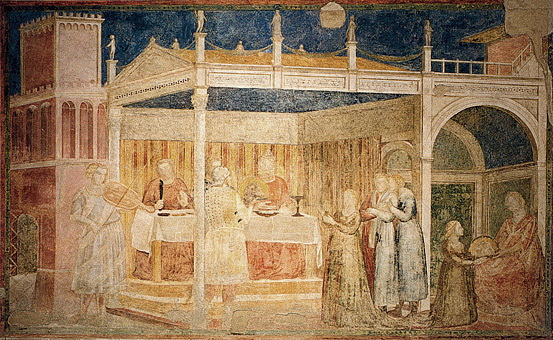Festín de Herodes, 1320, Giotto, Florencia, Santa Croce, capilla Peruzzi