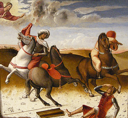 Giovanni Bellini, Conversation de saint Paul, Retable de Pesaro Giovanni Bellini, Conversation de saint Paul, Retable de Pesaro