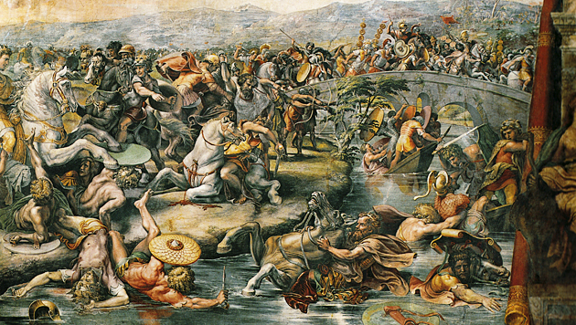 Bataille du pont Milvius, 1520-1524, Giulio Romano, Vatican, Chambre de Constantin