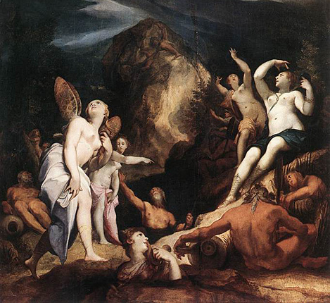 La caída de Faetón, detalle, 1596, Joseph Heinz
