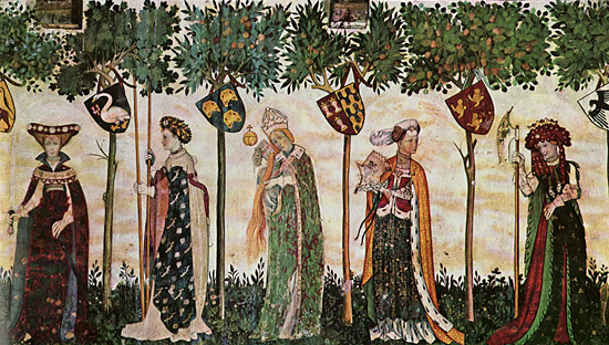 Cinco heroínas, 1420, atribuido a Jacques Iverny