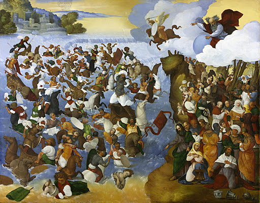Le passage de la Mer Rouge, vers 1528, Ludovico Mazzolino, Dublin, National Gallery