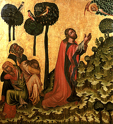 Cristo en el Monte de los Olivos, hacia 1350, Maestro de Vyssi Brod