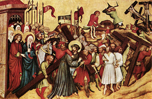 Jesús con la cruz a cuestas, hacia 1415-1420, Maestro de Bohemia
