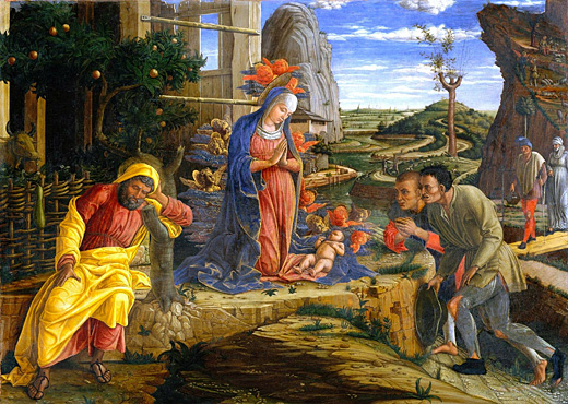 Adoración de los pastores, c.1451-1453, Andrea Mantegna