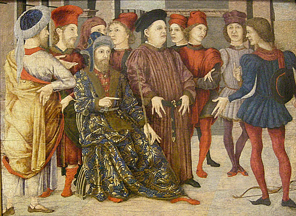 Épisode de la vie de Salomon, fragment de cassone, vers 1462, Marco Zoppo (Los Angeles County Museum of Art) Épisode de la vie de Salomon, fragment de cassone, vers 1462, Marco Zoppo (Los Angeles County Museum of Art)