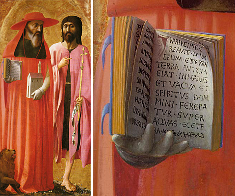 Santos Jerónimo y Juan el Bautista, Masaccio