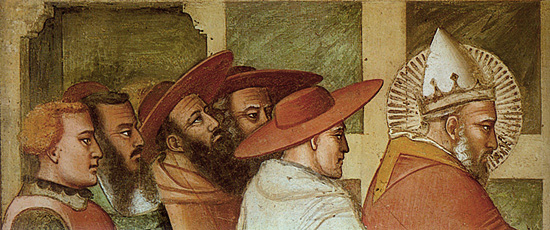San Silvestre bautizando a Constantino, Maso di Banco, Florencia, Santa Croce