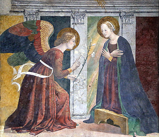 Annonciation, attribué à Melozzo da Forli, Rome, Panthéon, Chapelle de l’Annonciation