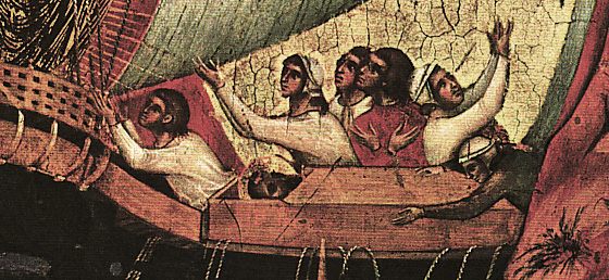 San Marcos salva la nave, 1343-1345, Paolo Veneziano, detalle