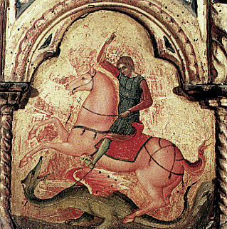 San Jorge y el dragón, hacia 1344, Paolo Veneziano, Bolonia