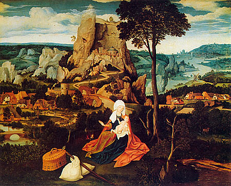 Repos pendant la fuite en Égypte, 1515/1524, Joachim Patinir