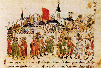 Pèlerins à Rome pendant le Jubilé, Chroniques, vers 1400
