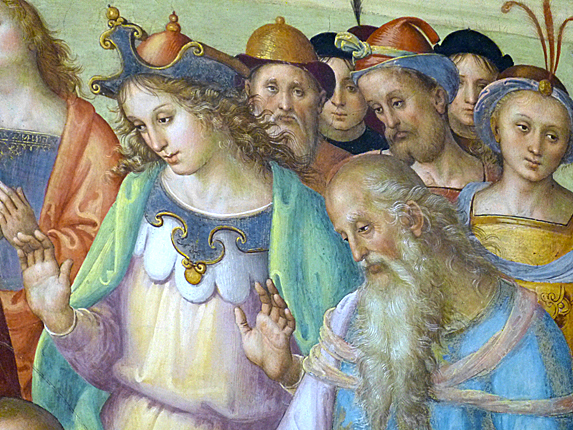L'Adoration des Mages, détail, 1504, Le Pérugin, Citta della Pieve, oratoire des Bianchi
